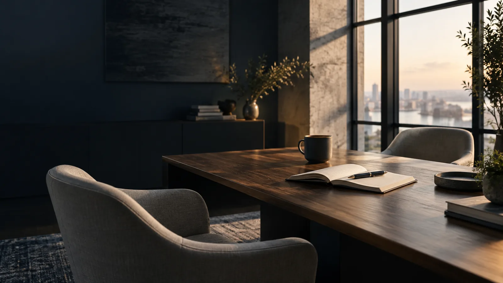 contact-matthew-borza-hero Workspace prepared for a business conversation.